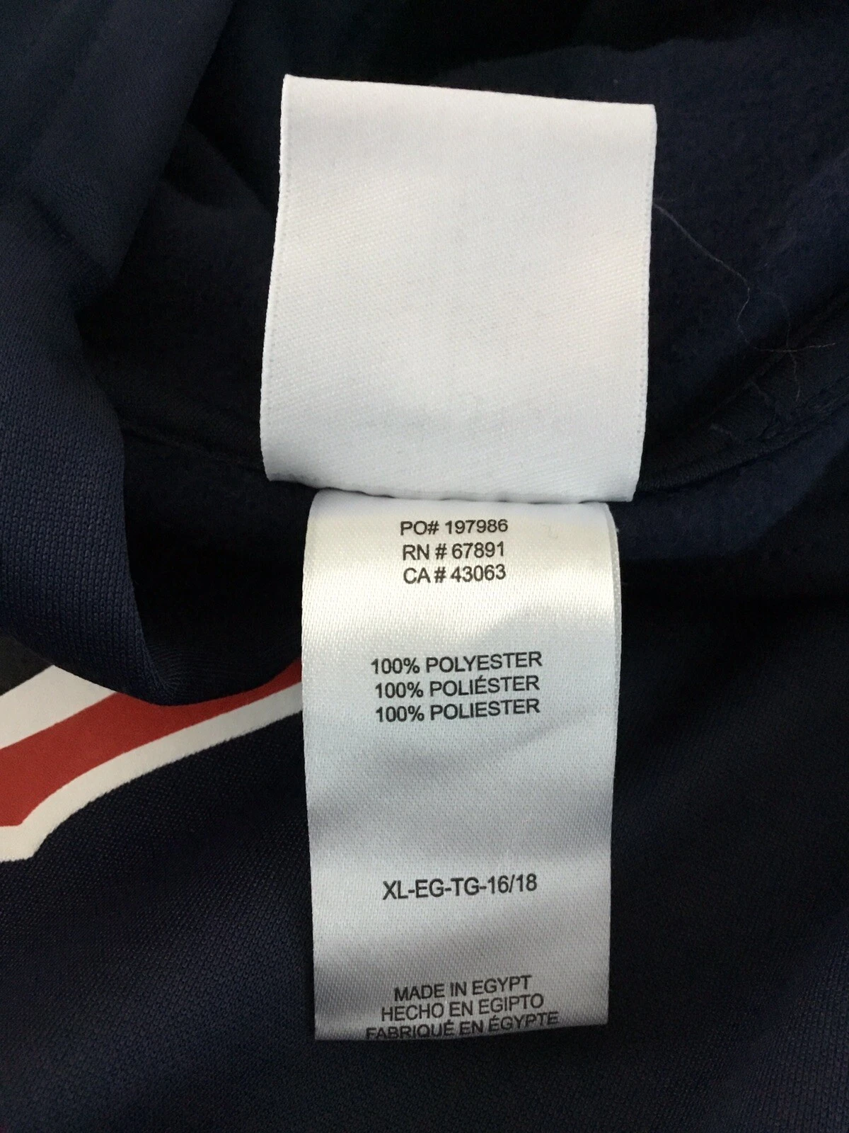 VETEMENTS Felpa con cappuccio Houston Texans NFL Team Apparel ragazzo XL 16 18 blu navy logo felpa