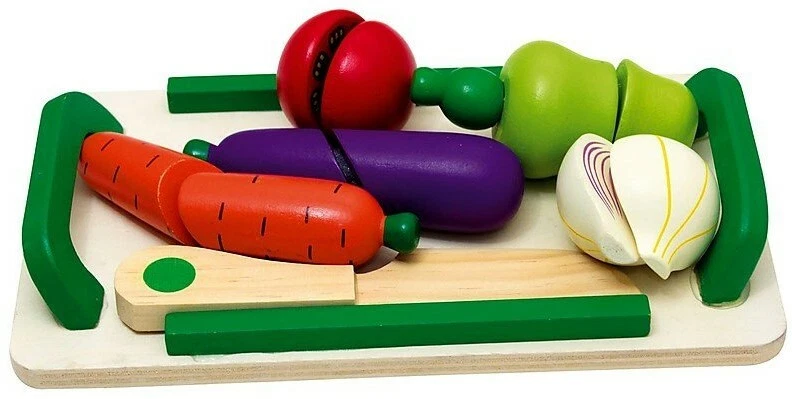 Gemüse Set aus Holz zum Schneiden Kinderküche Zubehör Beluga Classics NEU