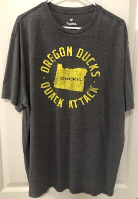 Fanatics Oregon Ducks  Quack Attack'' State Men's 2XL Gray T-Shirt NCAA
