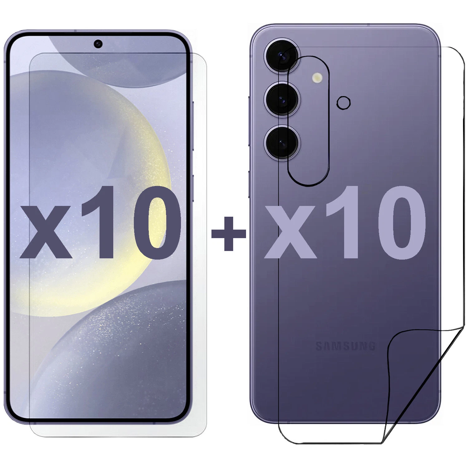 10 Set Tempered Glass Screen Protector for Samsung Galaxy S24+ Front + Back Film