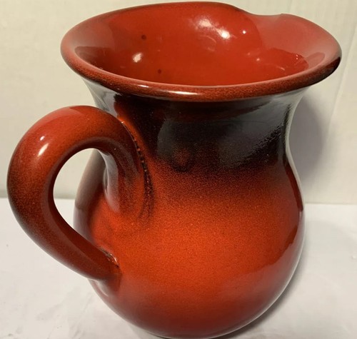 FABRIQUE EN ITALIE Made in Italy Red Black Stoneware.PITCHER Glazed CLAY 6.75" - Picture 4 of 12