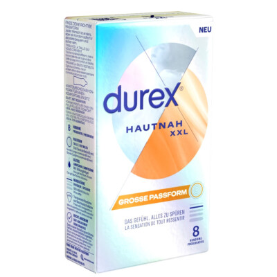 Frei Haus: Durex Hautnah XXL 8 ultradünne Markenkondome hauchzart & extra groß