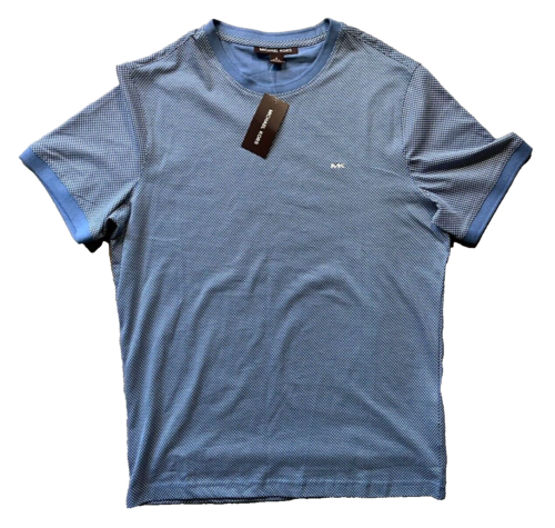 New! Michael Kors Men's M Blue Short Sleeve T Shirt Tee Embroidered Logo $69.5