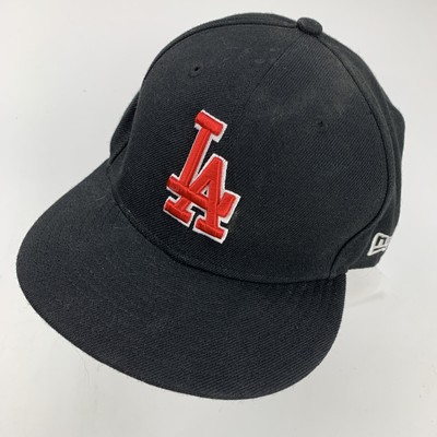 Los Angeles Dodgers Black Red New Era Ball Cap Hat Fitted 7 1 2 Baseball Ebay