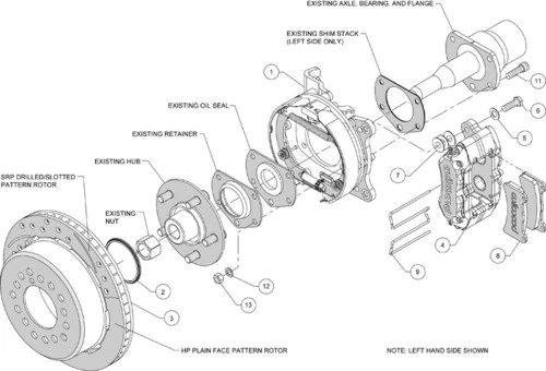 WILWOOD DISC BRAKE KIT,REAR PARKING BRAKE,71-74 AMC AMX,JAVELIN,11" DRILLED ROT. Foto 3 de 3