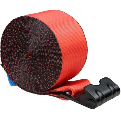 4 in x 30 ft Tie Down Straps 6000 lb Load 18000 lb Tension Red Flat Hook 10 Pack