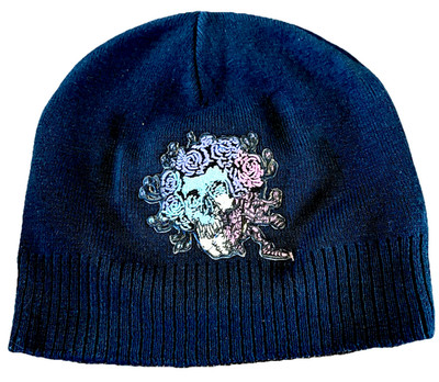 Grateful Dead Black Beanie Purple Pink Bertha 100% Cotton 