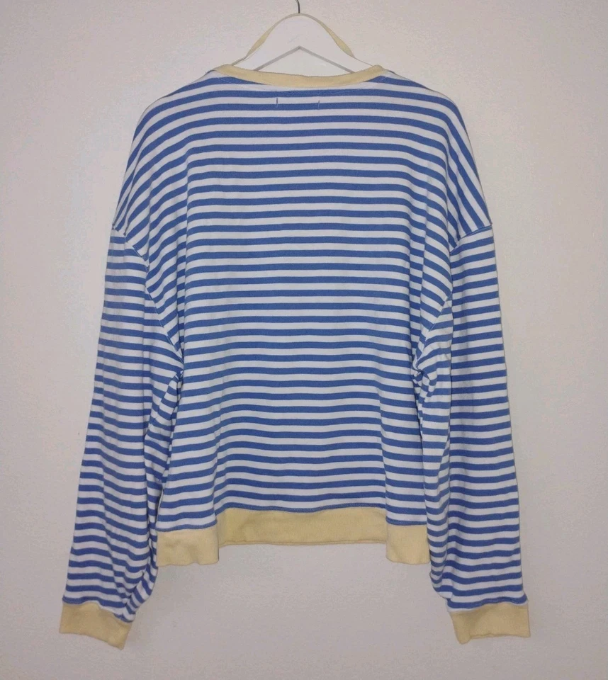 Combo Free People Clásico Rayas Gran Tamaño Cuello Redondo en Azul Cobalto Talla Pequeña Foto 2 de 4