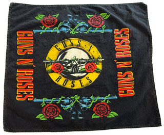 Vintage 1989 Guns N' Roses Bandana – Original Early GNR Merchandise – 21" x 24"