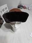 100% Wool Hat With Faux Fur Trim Brown Vintage Women’s 21-23 — photo 3