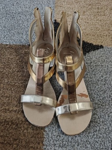 Women Giuseppe Zanotti Heels Gold Leather 38.5