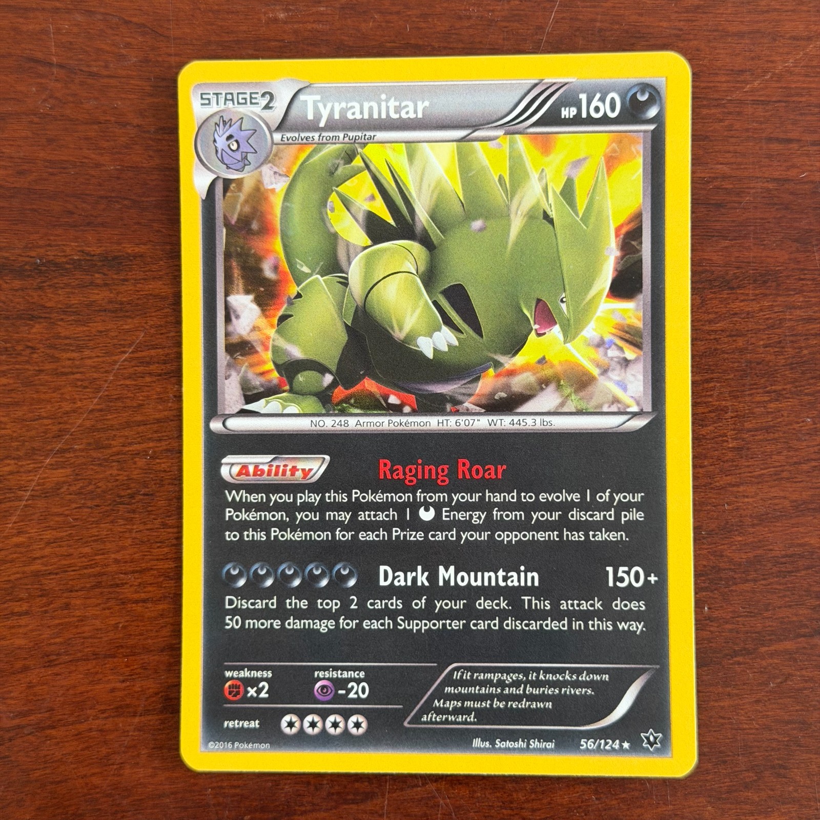 Tyranitar 56/124 Holo Rare XY Fates Collide Pokemon Card