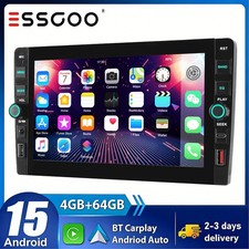 8" 4 64GB Double 2 DIN Apple CarPlay Android 15 Car Stereo Radio GPS SWC WIFI BT