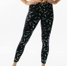 Zyia Active Mirage Black Rhombus 7/8 Leggings High Rise Size 4 Gym Running Yoga