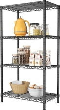 4-Tier Heavy-Duty Metal Storage Rack - Adjustable Shelves, 800 lbs Capacity