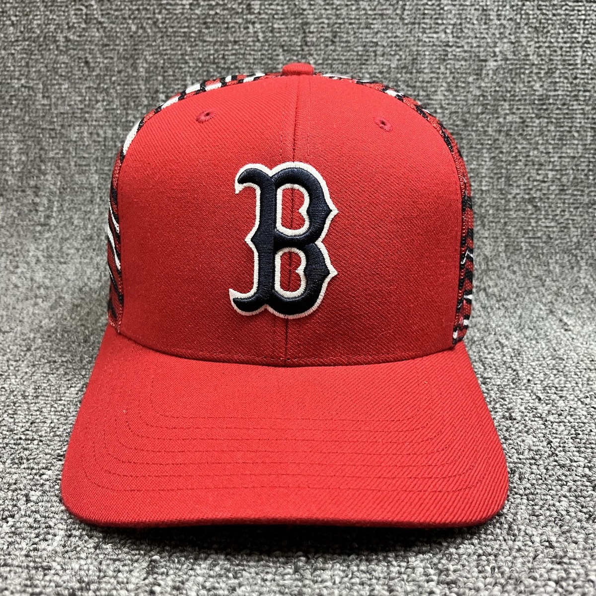 '47 Brand Zubaz Boston Red Sox Trucker Hat Red Zebra Stripe Snapback Cap
