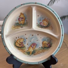 vtg Selandia Winnie the Pooh Divided Plate Melamine Classic Pooh Taiwan Nursery