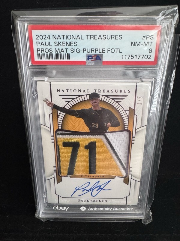 2024 National Treasures - Prospect Material Auto Paul Skenes Purple 1/5 ROOKIE