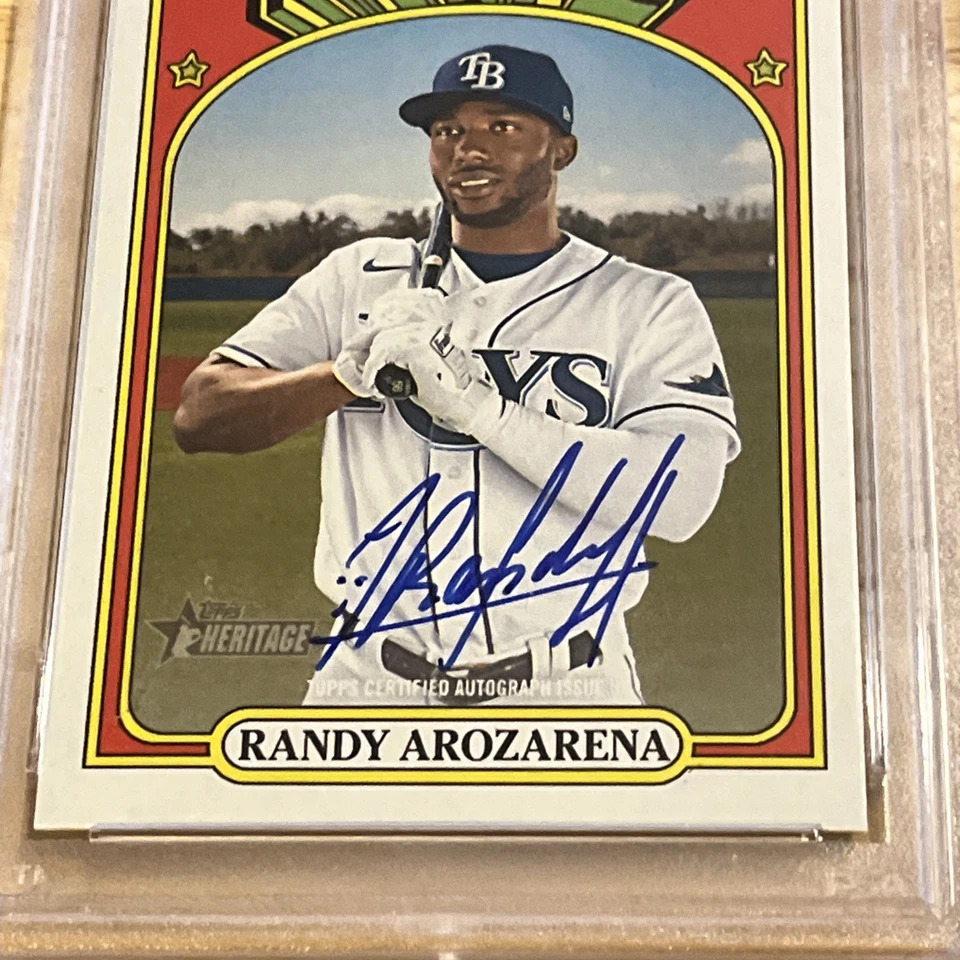 2021 Topps Heritage Randy Arozarena Real One Auto #ROA-RAR PSA Authentic 10 - Image 3 of 4