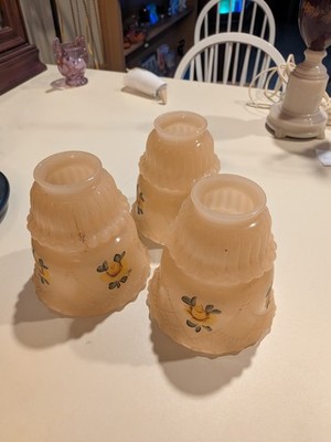 Uranium Vaseline Peach Lampshade Art Deco  Excellent Glow - PRICE PER EACH shade