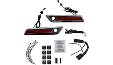Custom Dynamics CD-SBL-BCM-RC Saddlebag Hinge Covers with LED Light - Red/Chrome