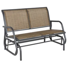2-Person Outdoor Glider Bench, Patio Double Swing Rocking Chair