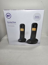 BT Everyday Cordless Landline House Phone, Home Twin Handset Pack.Call Blocking.