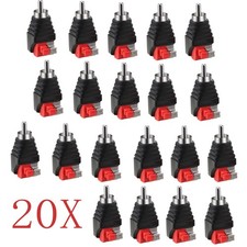 Speaker Wire cable to Audio Male RCA Connector Adapter Jack Plug Lot 20pcs