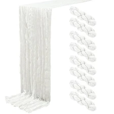 8Pack White Cheesecloth Table Runners 120Inch Cheese Cloth White Table Runner...
