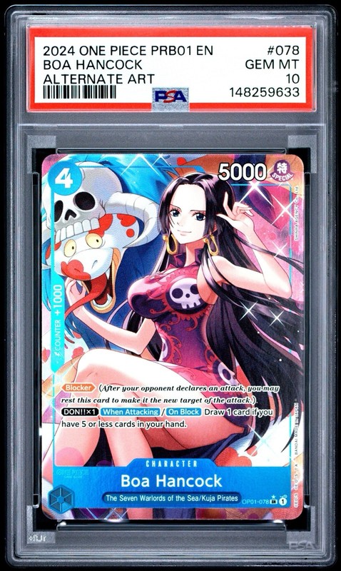 2024 One Piece TCG BOA HANCOCK PRB01-078 Alt Art PSA 10 English