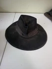 Men's Hat Felt & Leather size ~8  BLACK used in Civil War Reenactment Set