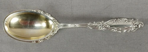 Antique Gorham Gold Washed Luxembourg Pattern Sterling Silver Sugar Spoon