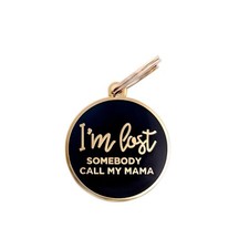 Two Tails Pet Company &ldquo;I&rsquo;m lost&rdquo; Personalized Dog ID Tag, Black