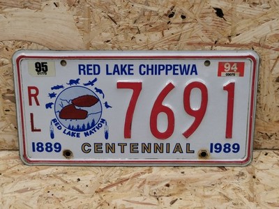 NUMMERNSCHILD USA - RED LAKE CHIPPEWA - INDIANER RESERVAT - US KENNZEICHEN 7691