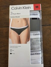 Calvin Klein Women's Cotton Stretch Bikini Panties, Size Medium, 3-Pack
