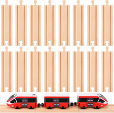 Pack of 16 Wooden Train Track Expansion Male-Male Female-Female Train Track Comp