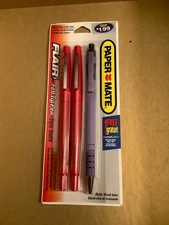Vintage PaperMate Flair Felt Tip Pen Two-Pack 1993 Plus FlexGrip NEW