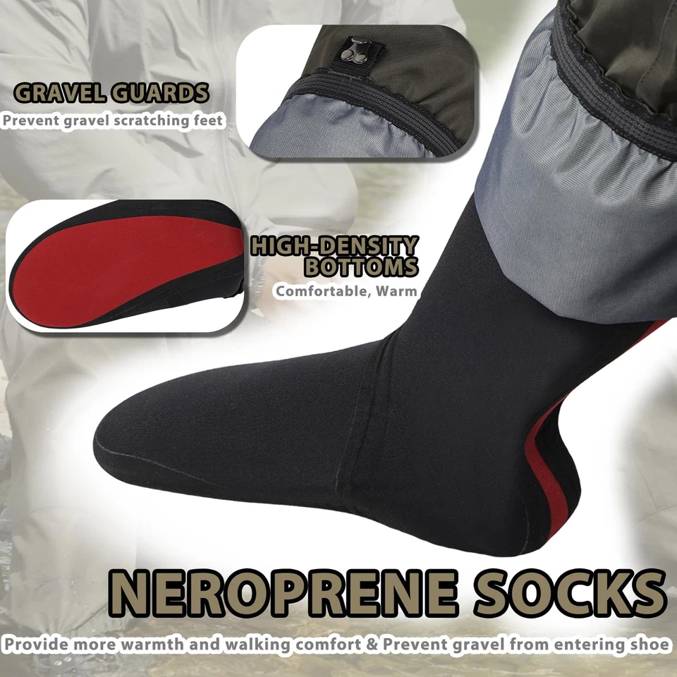 Waist Wader Pants for Men and Women, 3-Ply Breathable Waterproof Fishing Wade... - Image 4 of 4