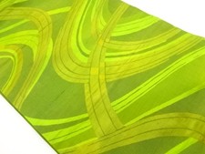 7523692: JAPANESE KIMONO JAPANESE NAGOYA OBI / TSUMUGI / WOVEN WAVY STRIPE