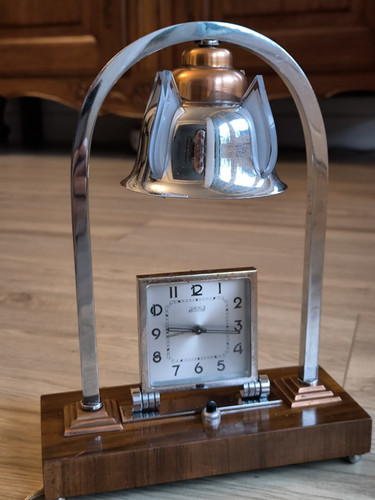 Pendule, réveil-lampe chevet Art Déco Années 1930 Réveil IDEAL Finir De Monter