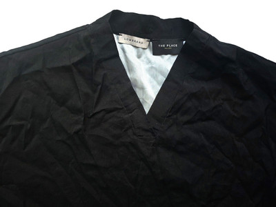 Lowbrand The Place Gallery T-Shirt Schwarz V-Ausschnitt Motivprint Gr. 2 L