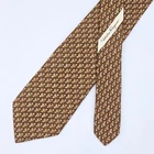 Salvatore Ferragamo Tie Silk Necktie Dog & Bone on Brown