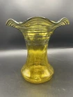 Vintage Carder Steuben Bristol Yellow Threaded Vase Uranium **Read**