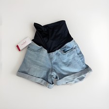 NWT Isabel Maternity by Ingrid Isabel Denim Shorts Over Belly Size 2 Mid Short