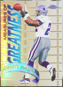 1998 Topps Chrome - Measures of Greatness Refractors Football Emmitt Smith #M NM