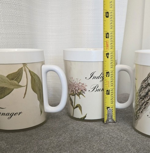 Tazze da caffè vintage Thermo Serv Bird Watchers 10 oz tazze oriole picchio - Foto 8 di 12