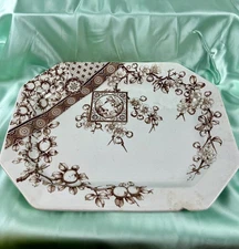 Antique Ridgway DADO Stoke on Trent Victorian Orchard Meat Serving Platter