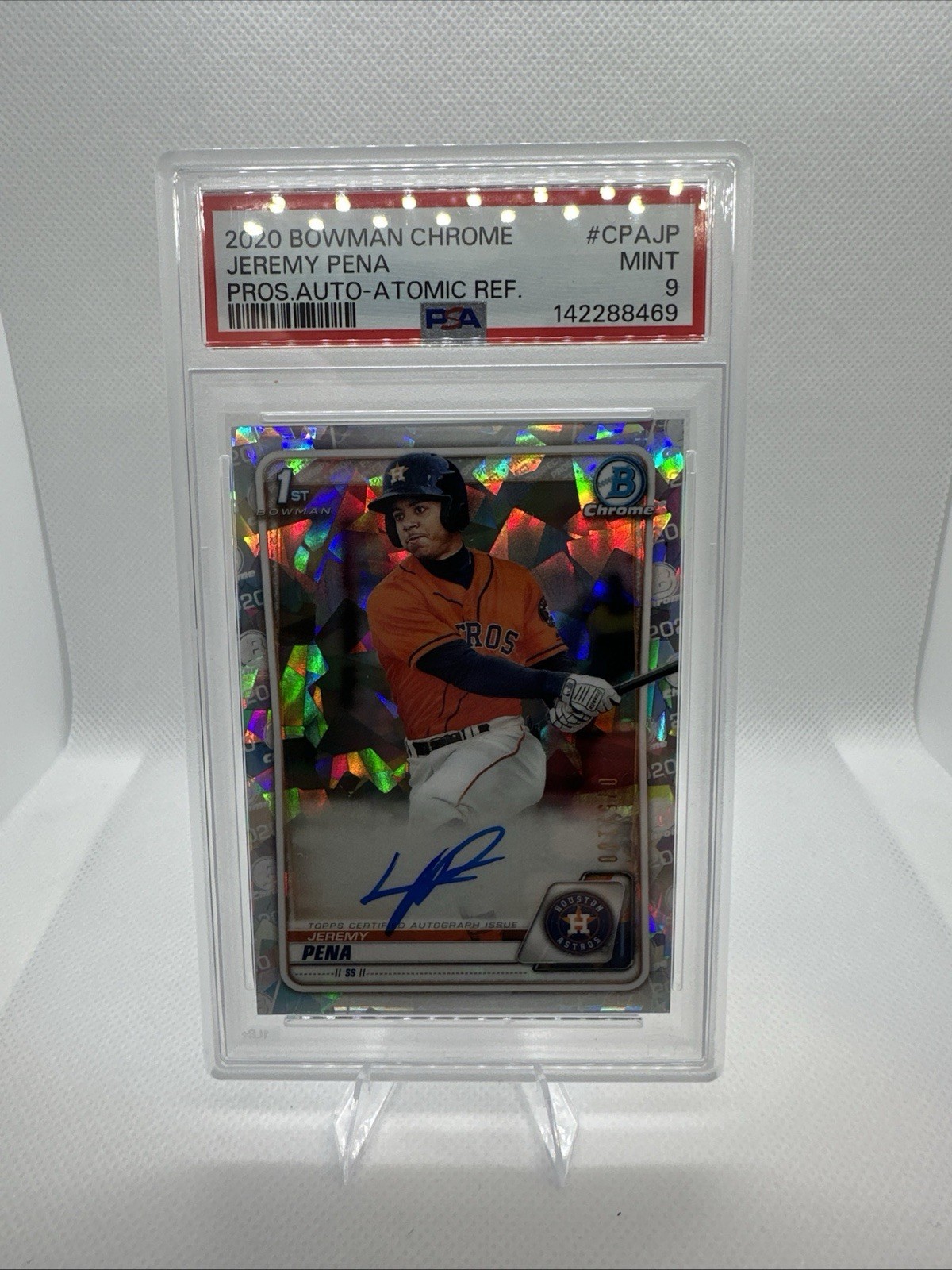 2020 Bowman - Chrome Autographs Jeremy Pena #CPA-JP Atomic Refractor /100