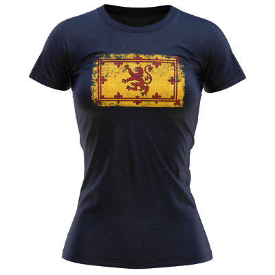 Schottland Abzeichen Damen T-Shirt Scottish Coat Of Arms Shirt Fußball Land He...