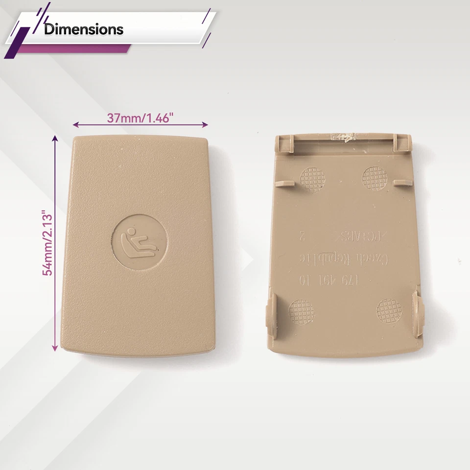 Rear Seat Child Hook Anchor ISOFIX Cover Beige For BMW E30 E90 1 3 Series X1 E84 Foto 4 de 4